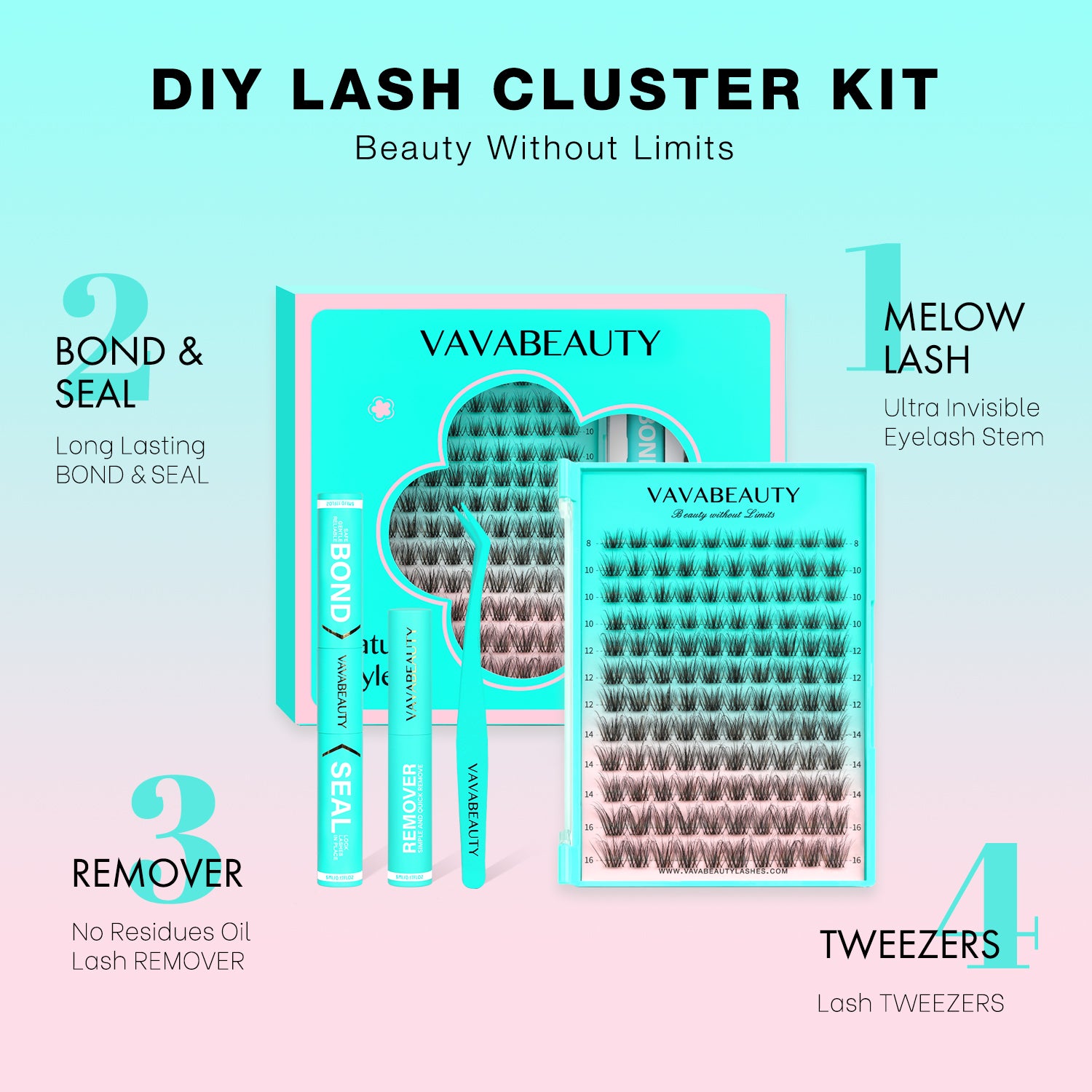 MELOW Black&Brown Lash Clusters