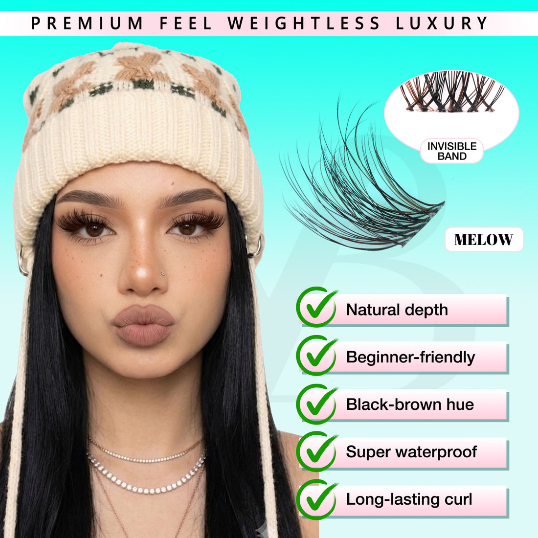 MELOW Black&amp;Brown Lash Clusters