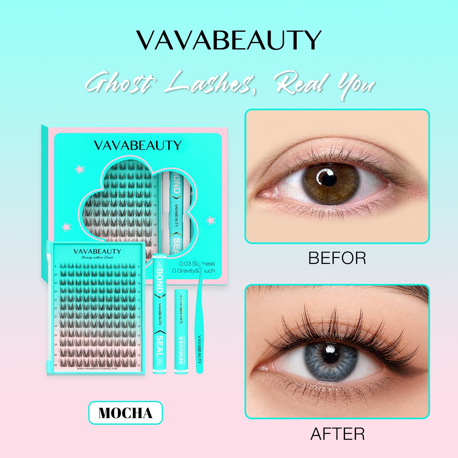 MOCHA Black&amp;Brown Lash Clusters