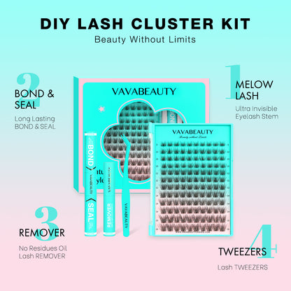 MELOW Black&amp;Brown Lash Clusters