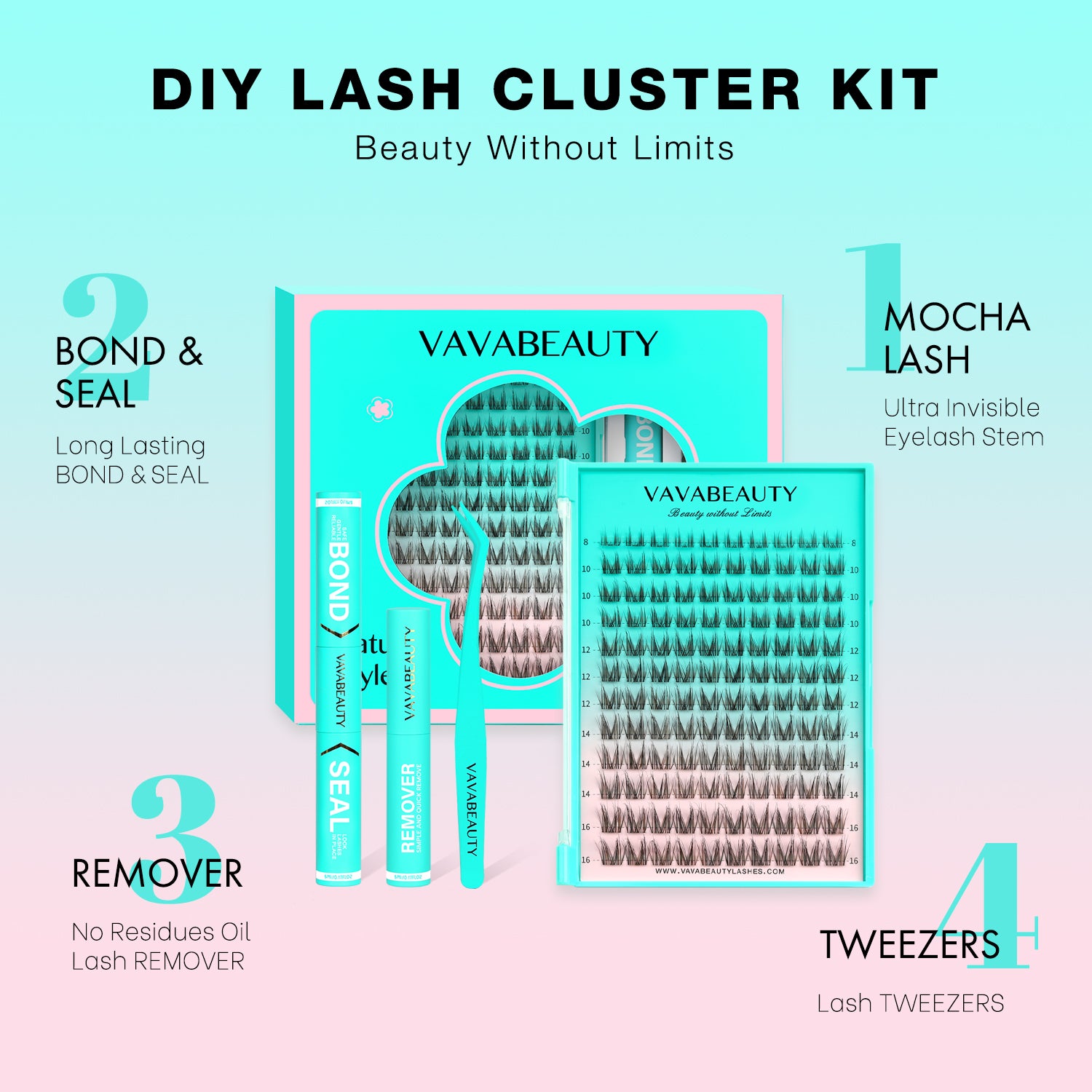 MOCHA Black&amp;Brown Lash Clusters