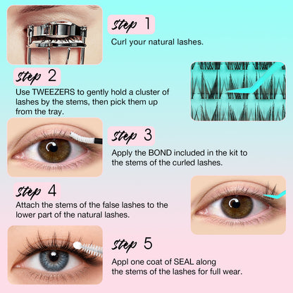 MOCHA Black&amp;Brown Lash Clusters