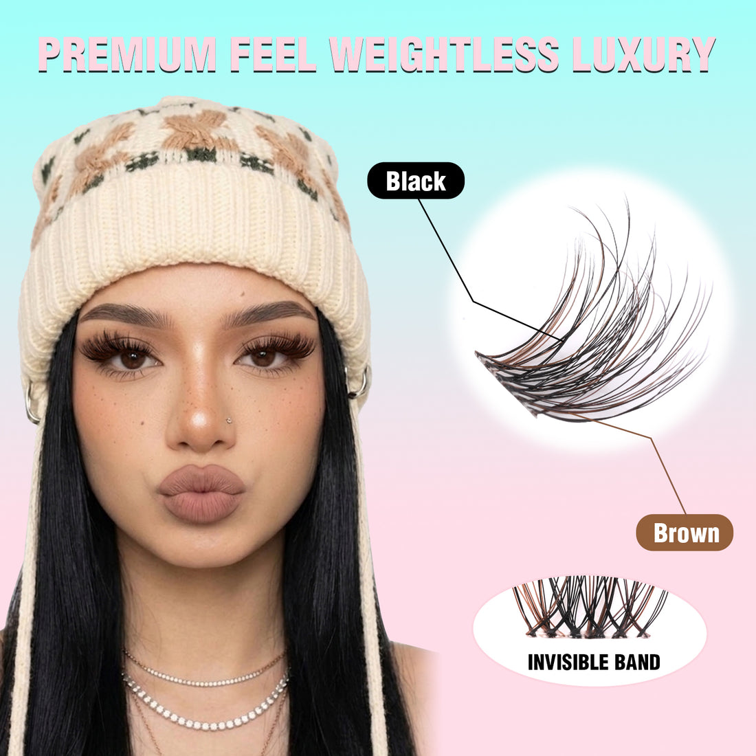 MELOW Black&amp;Brown Lash Clusters