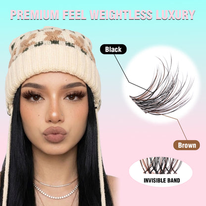 MELOW Black&amp;Brown Lash Clusters
