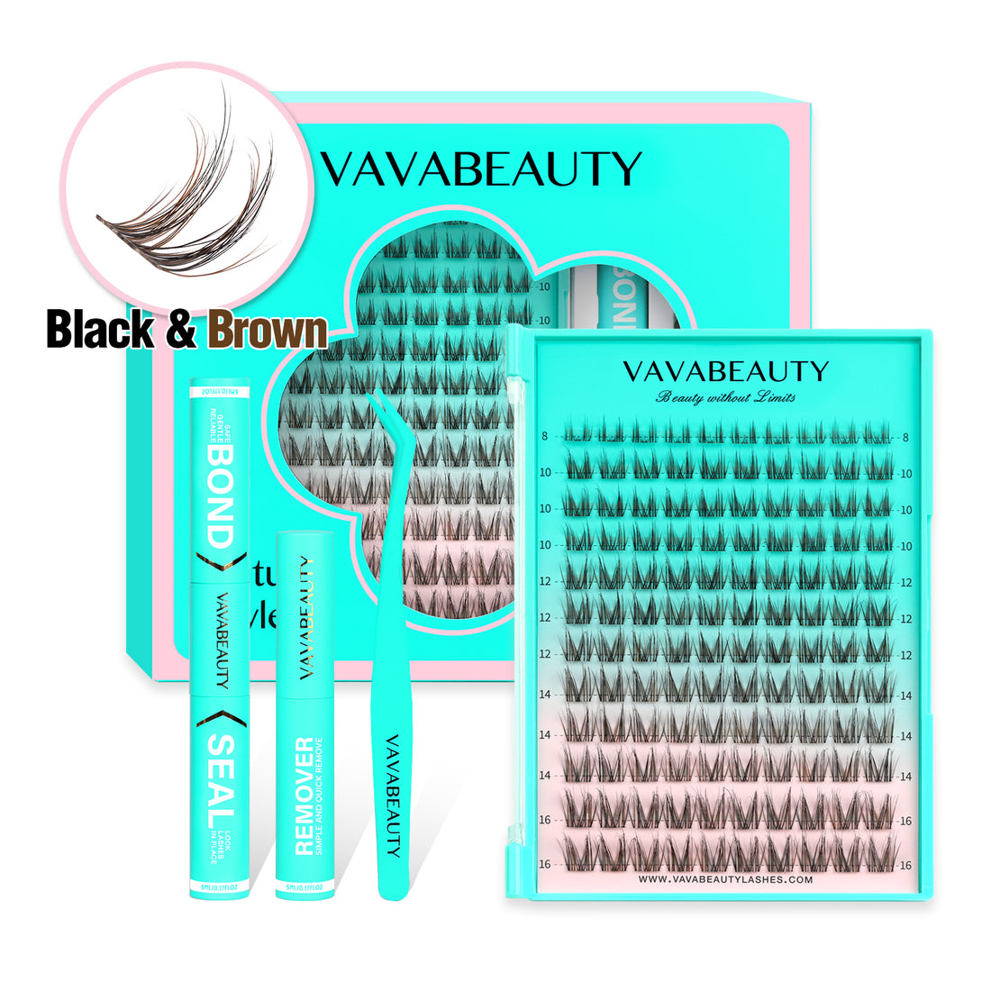 MOCHA Black&amp;Brown Lash Clusters
